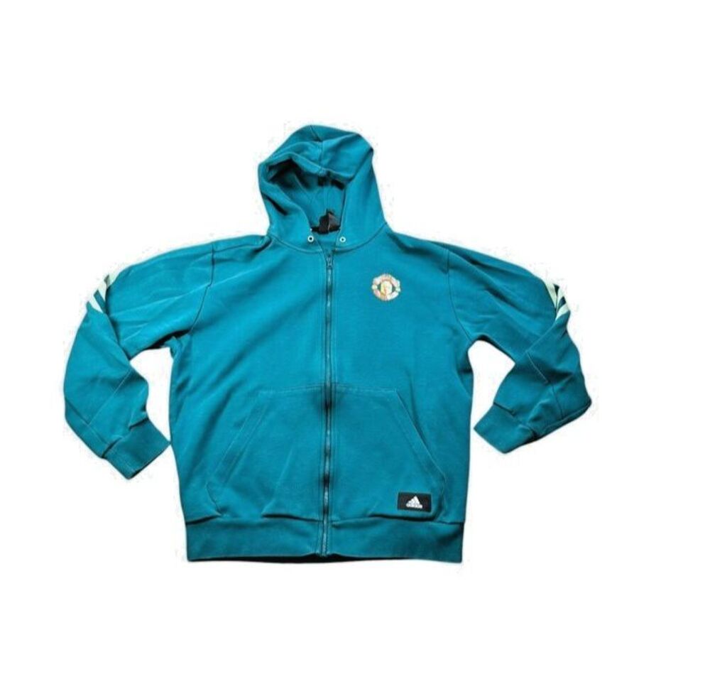adidas Manchester United Full Zip Hoodie Mens Size Large - Teal - Premier League